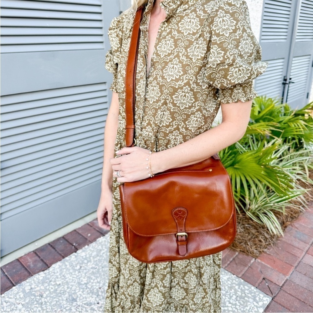 Patricia Nash London Brown Saddle Bag
